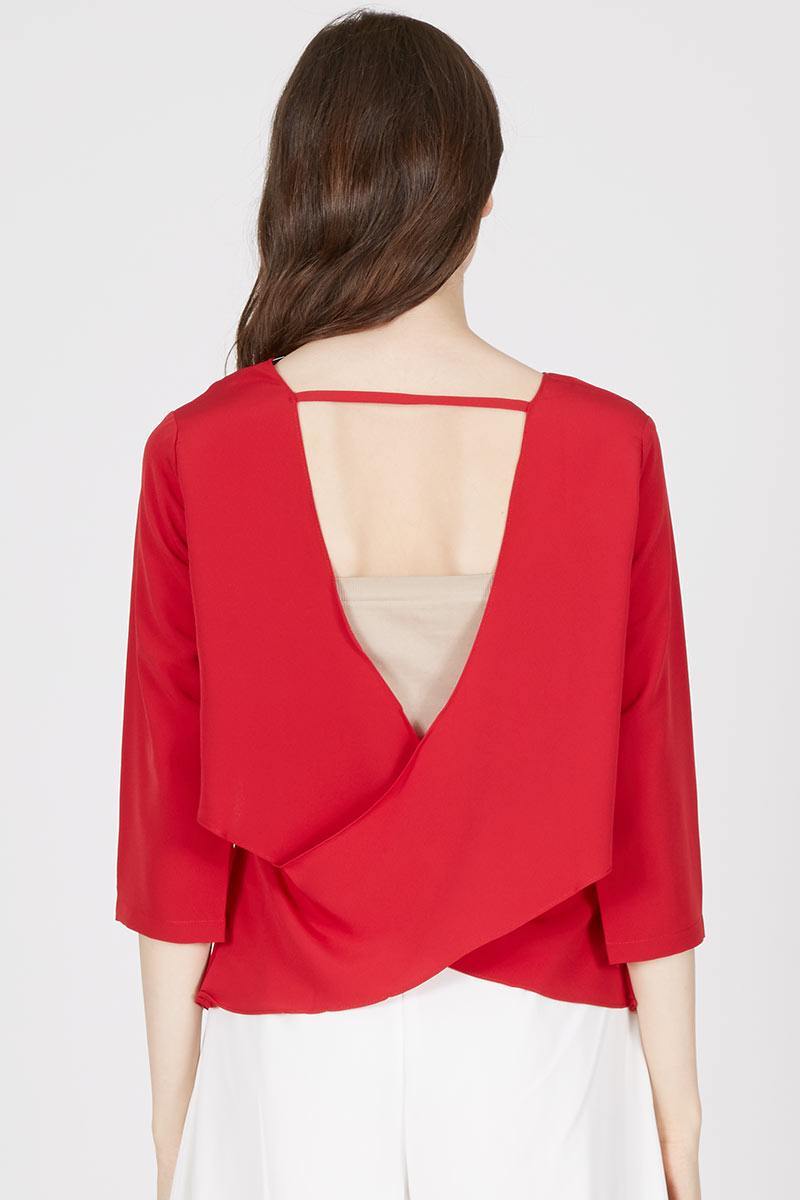 Etra Red Backless Top