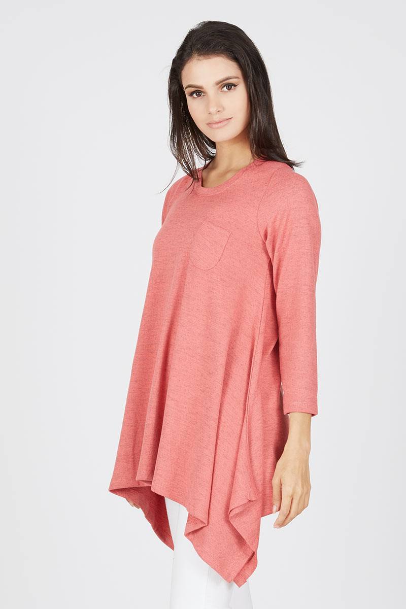AMO Knit Blouse with Pocket Pink