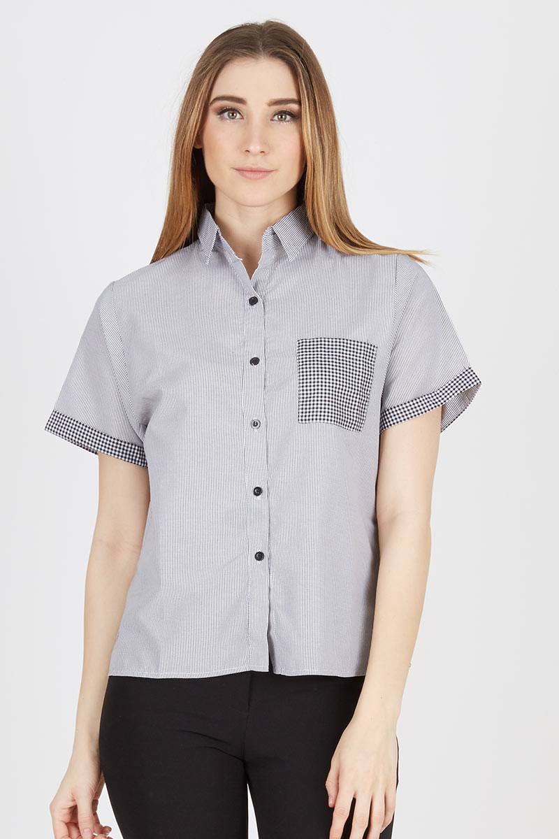 VL Short Sleeve Shirt with Square Pocket Black