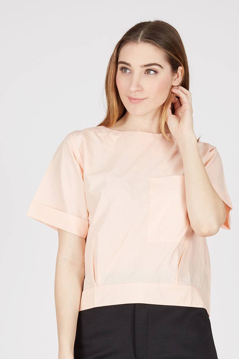 VL Big Pocket Blouse Peach