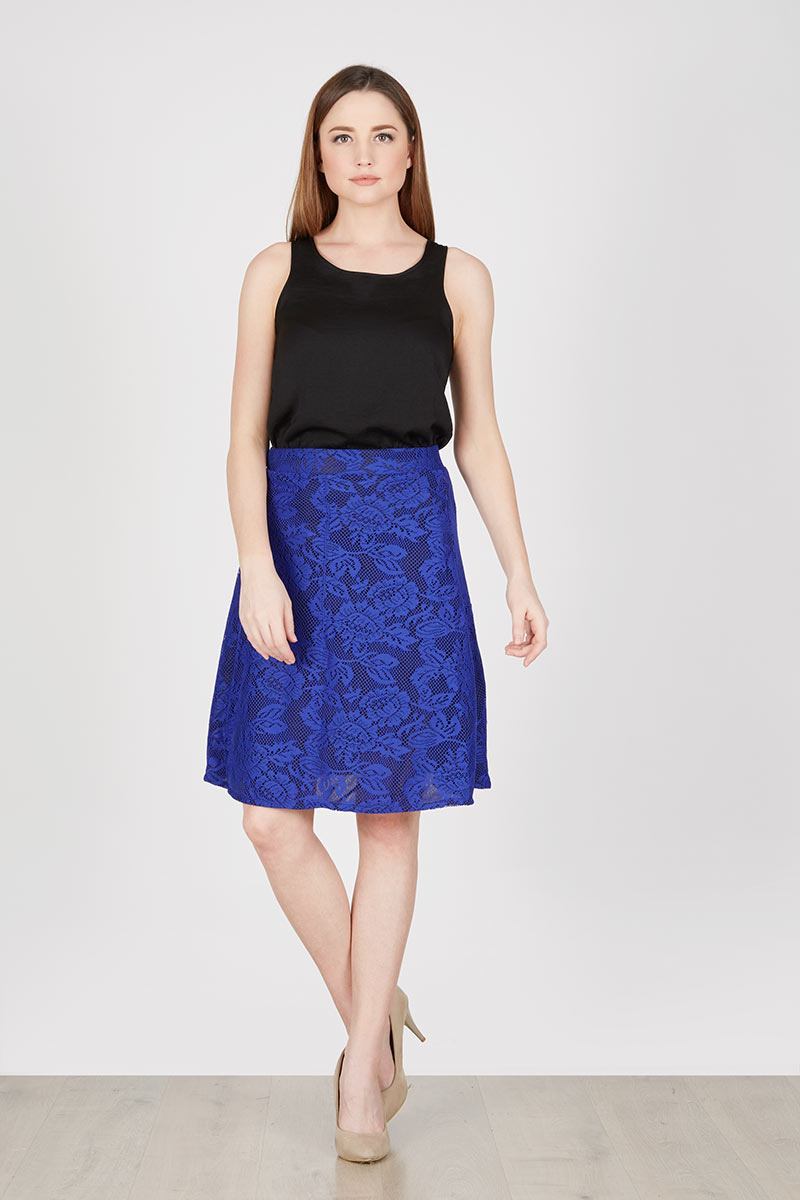 TE Midi Lace Skirt Blue