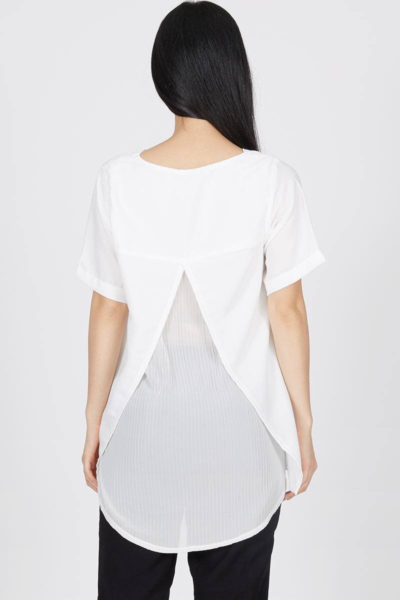 Esme White Pleat Top