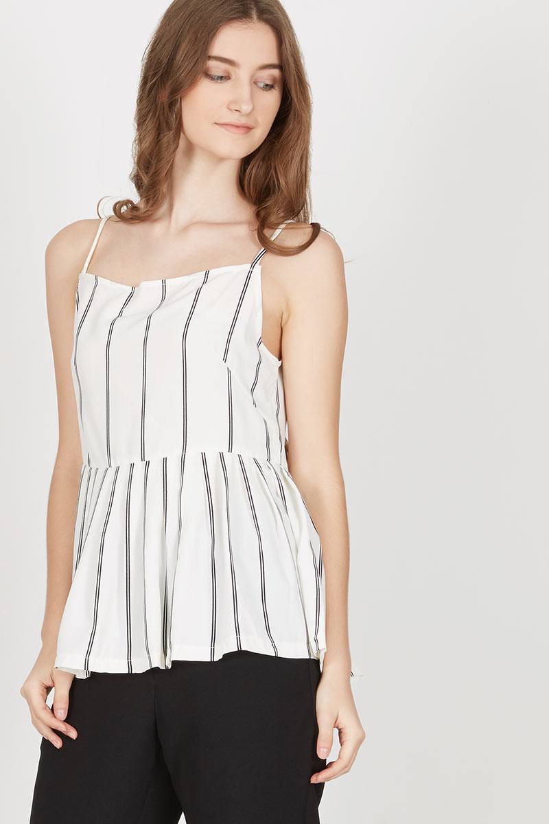 Enzo White Frill Top