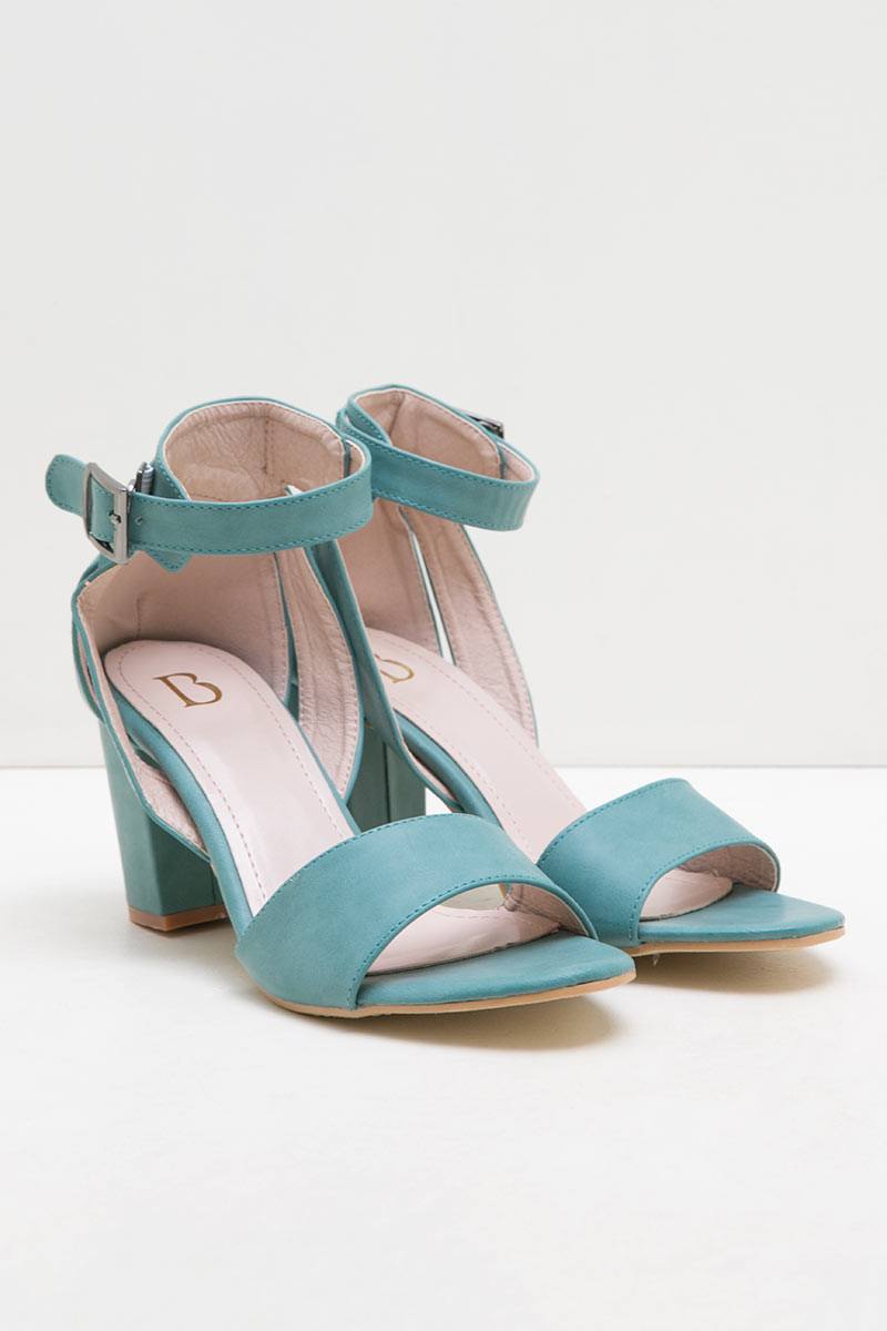 Esther Ankle Strap Heels TURQUOISE