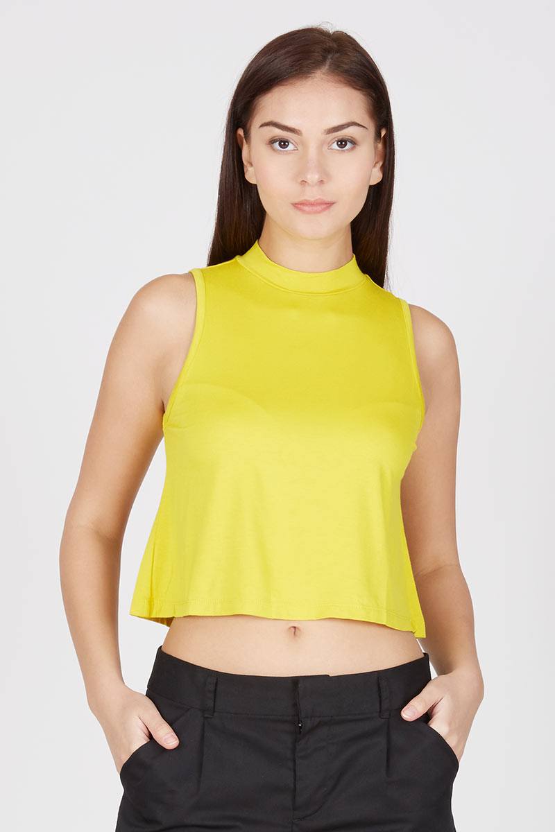 Candice Crop Tee in Yellow