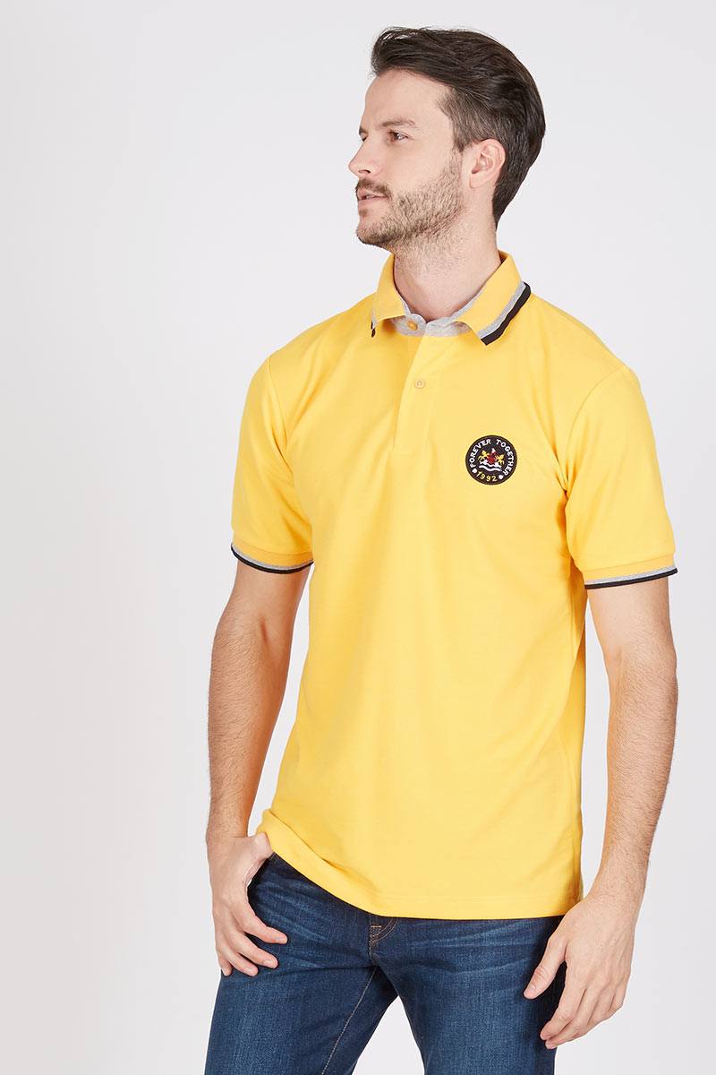 Men Mono Polo Shirt in Yellow