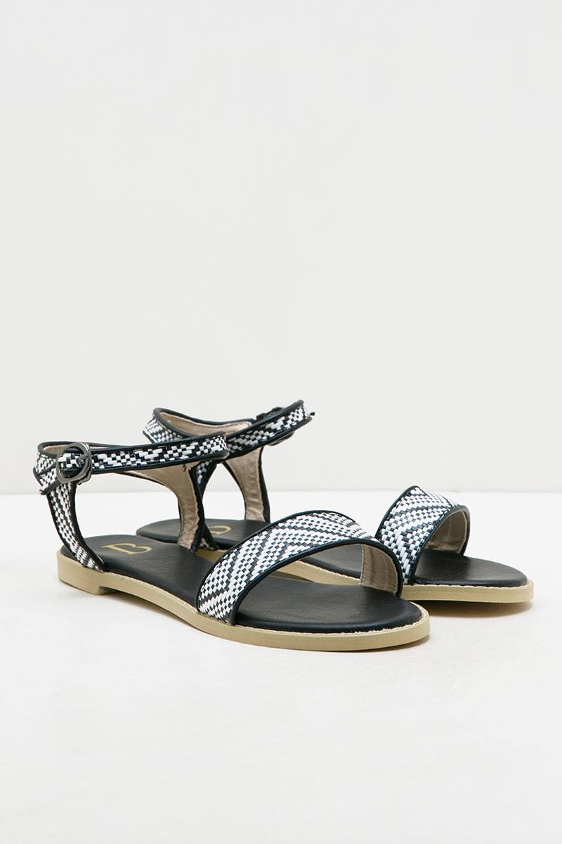 Elodie Sandals BLACK-WHITE