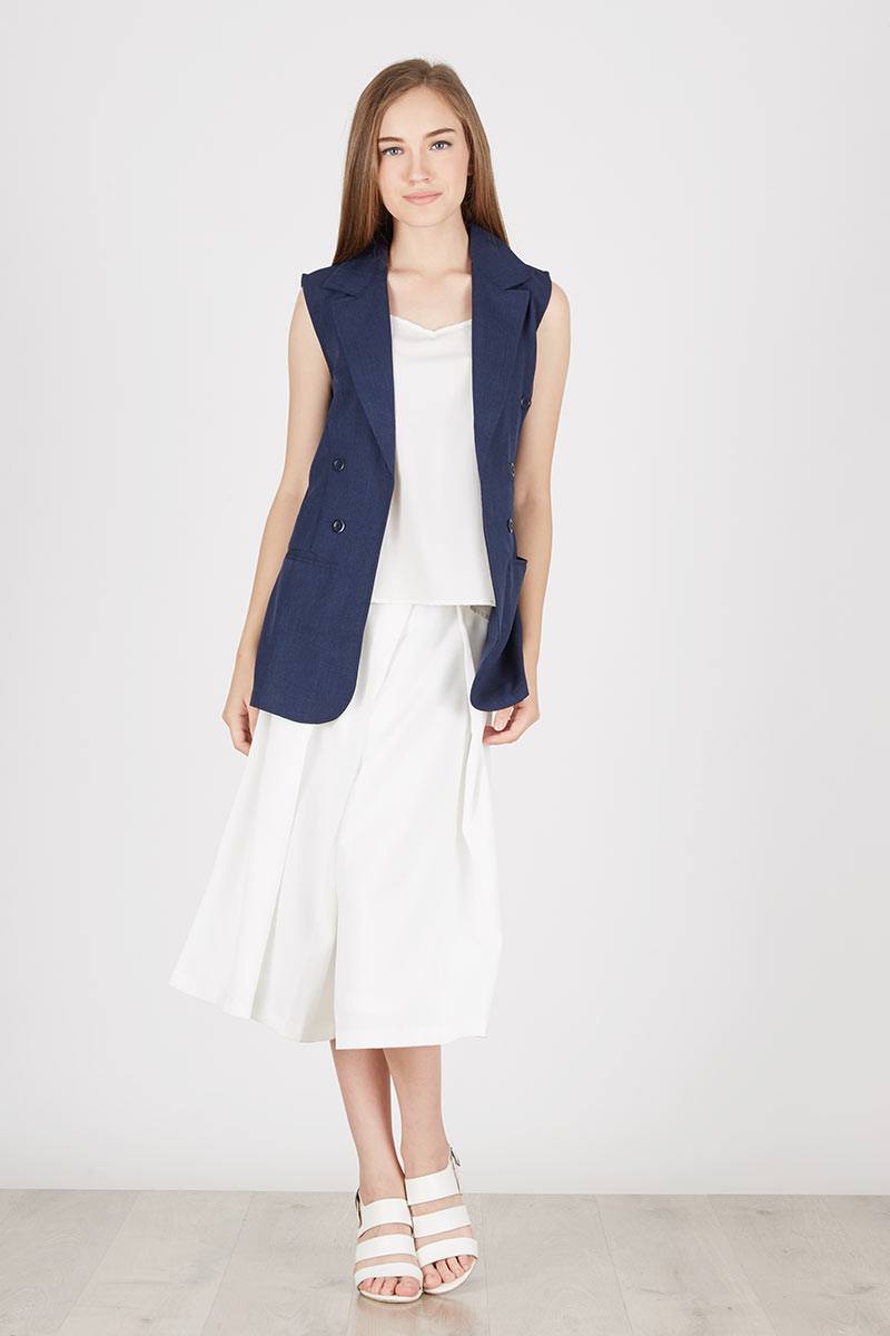 Hydra Navy Long Vest