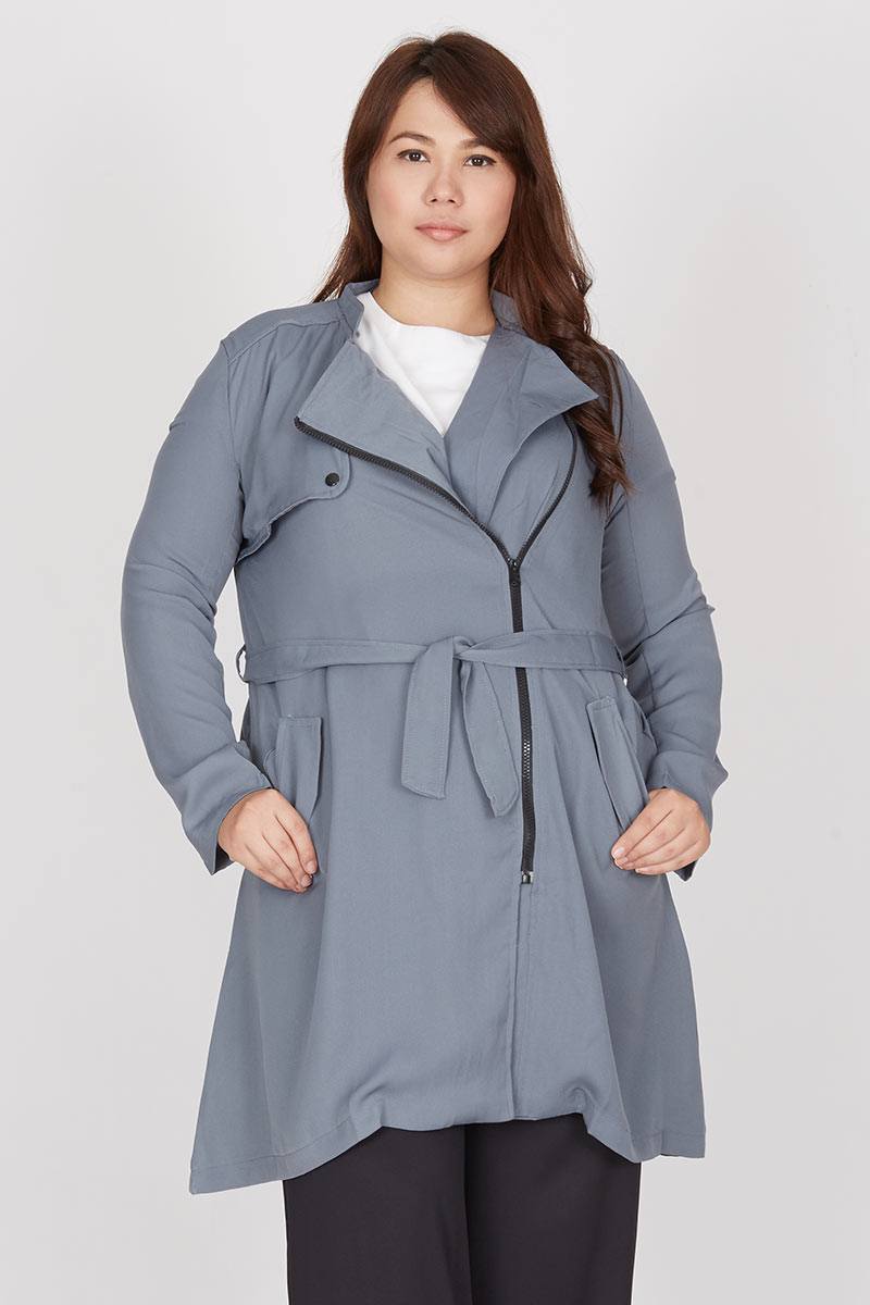 Hide Grey Long Outer
