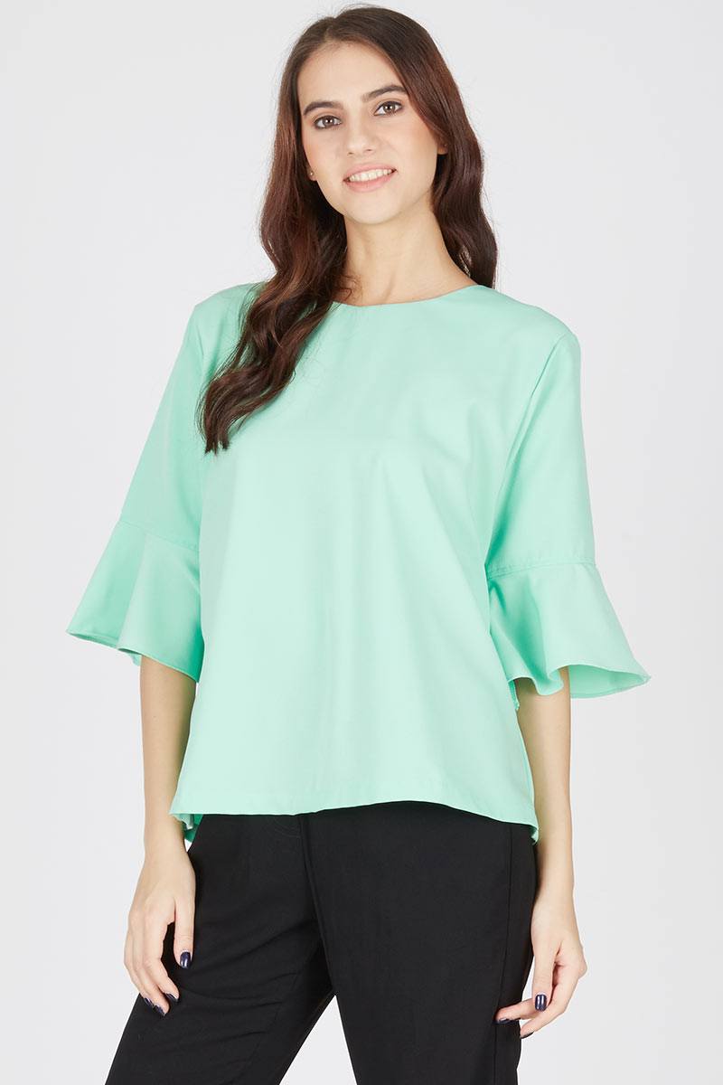 Winona Bell Sleeves Crepe Top E14G2