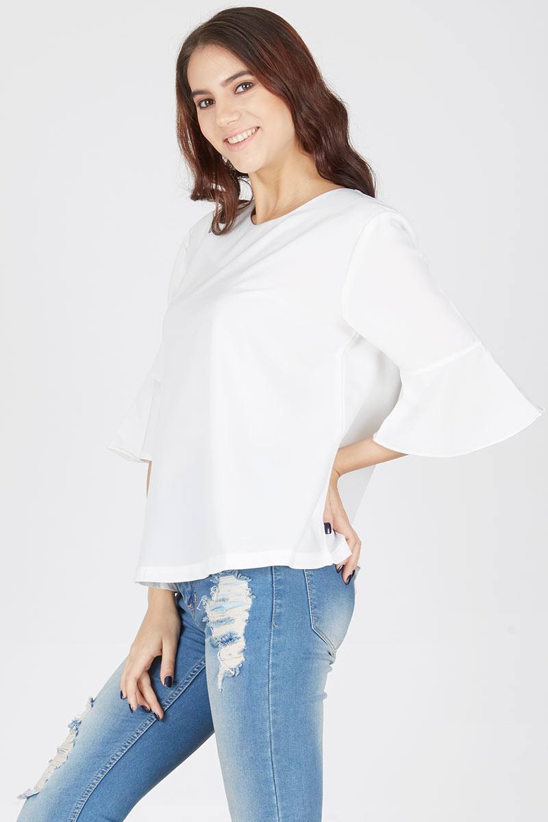 Winona Bell Sleeves Crepe Top E14W