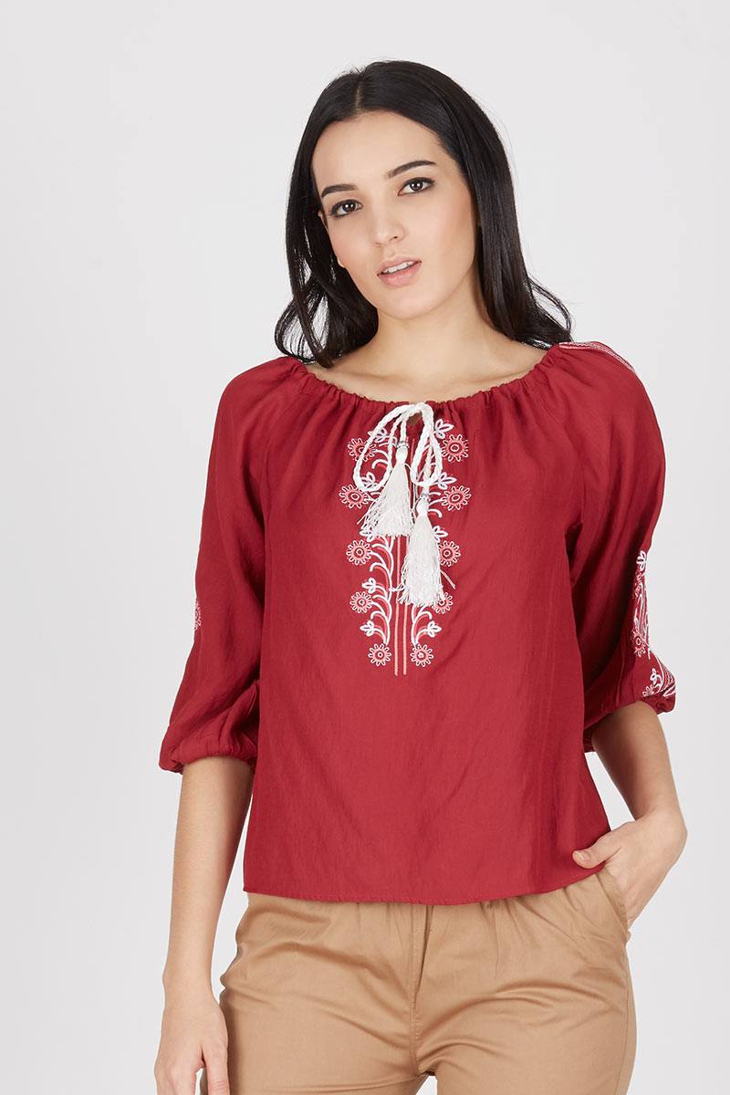 Boho Chic Top Red
