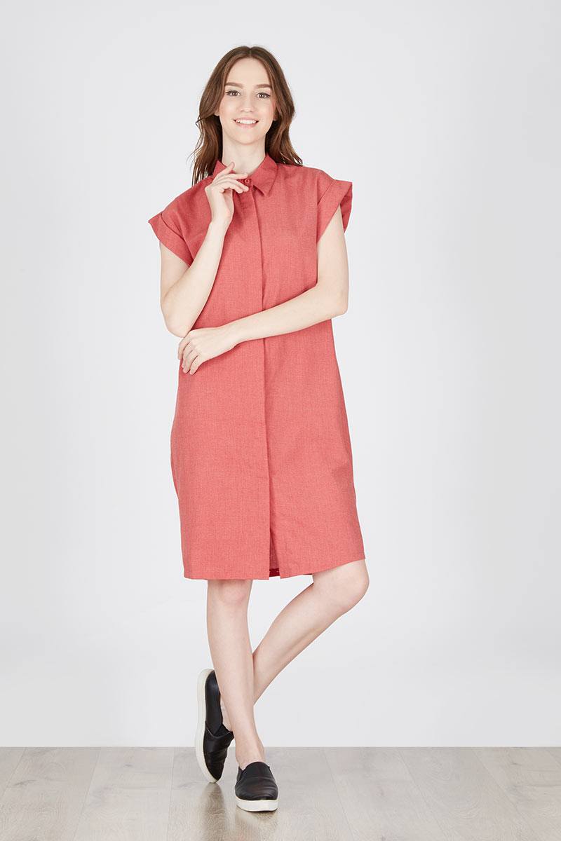 Watermelon Shirt Dress Red