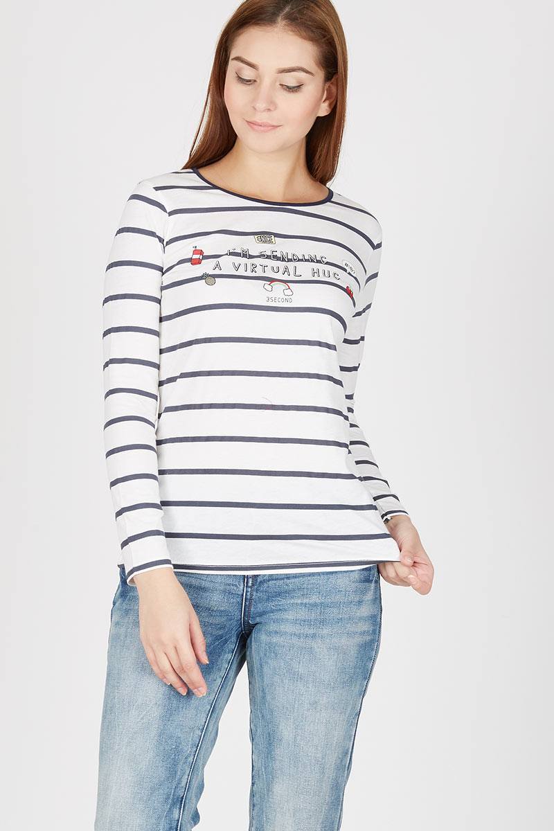 Text Striped Long Sleeves 115111622