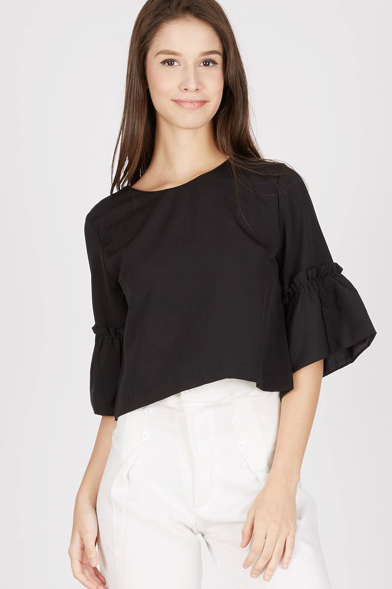 Jacque Puff Top In Black