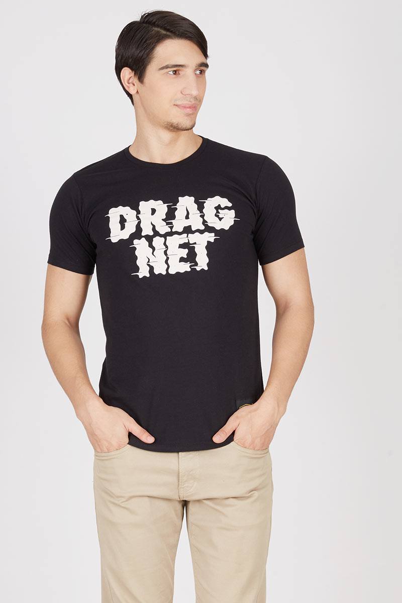 Men Dragnet division Liquid T-shirt Black