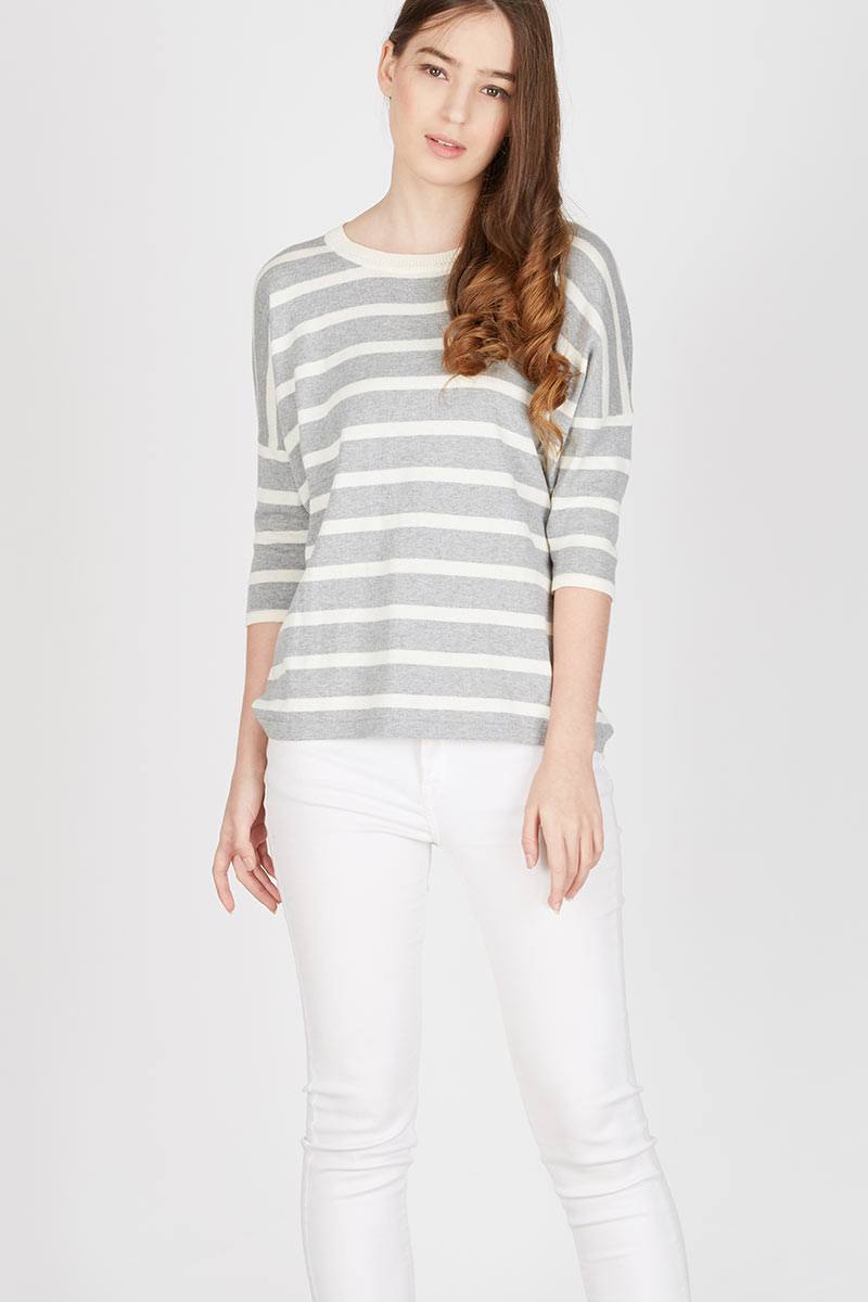 Osaka Stripe Sweater M Grey
