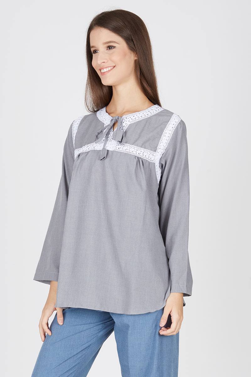 Marry Blouse In Grey