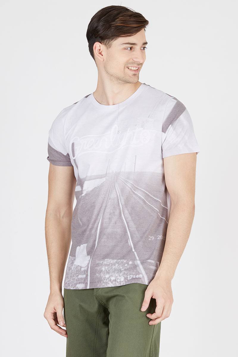 Washed printed bsic tee 233111612
