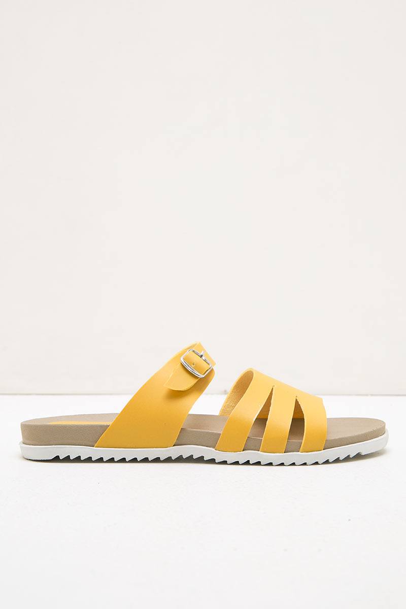 Women Leather 27326 Slip Ons Espadrilles Sandals Yellow