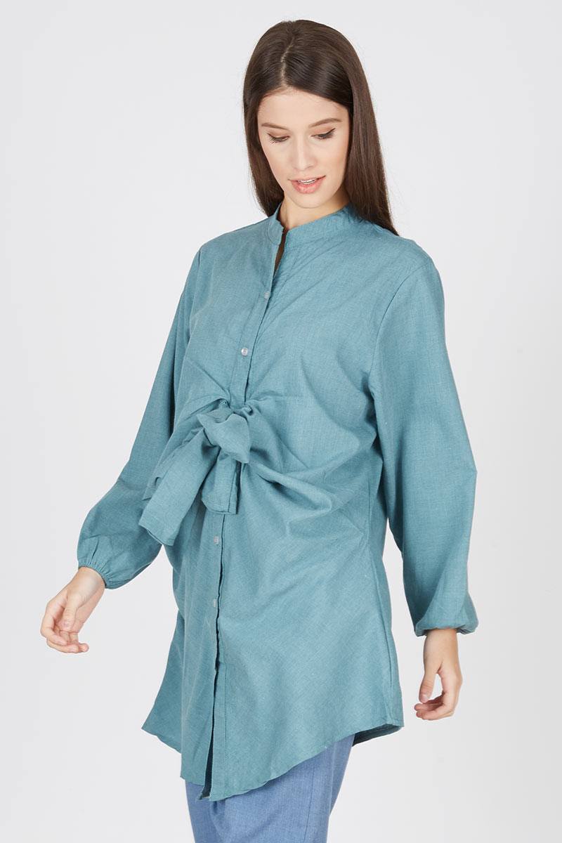 BOW TUNIC IN TOSCA