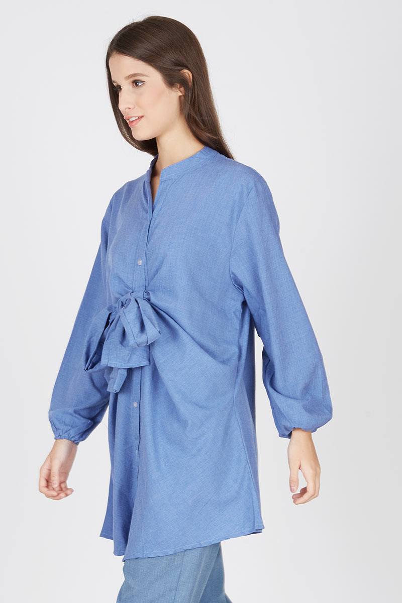 BOW TUNIC IN BLUE