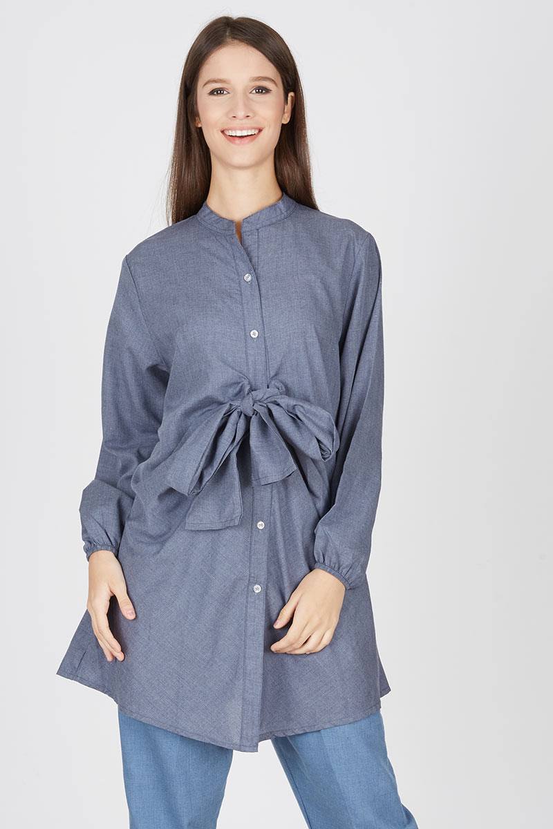 BOW TUNIC IN NAVY