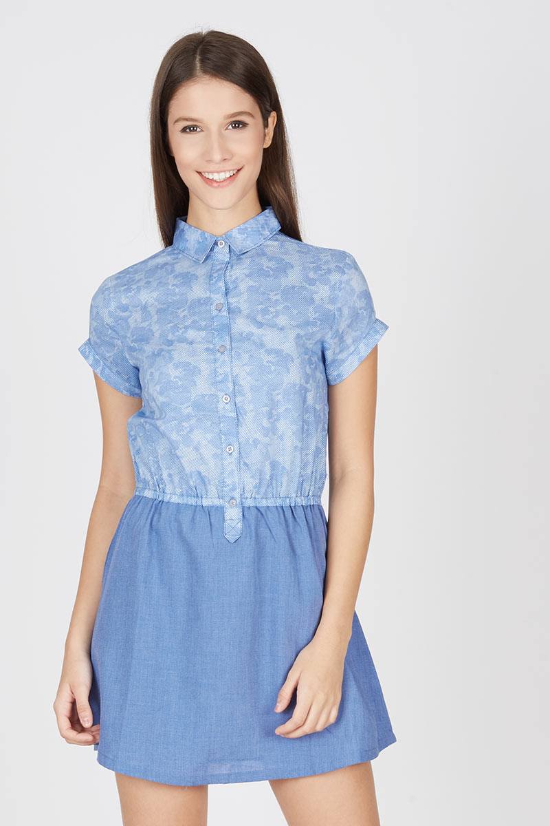 POMELO Mini Dress with Denim Print 301973 007 04