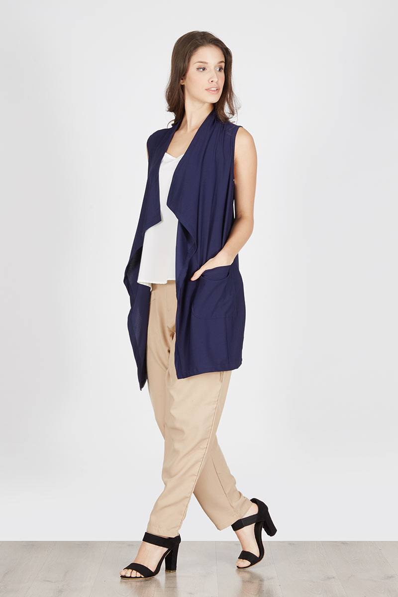 Outer Layer Poly Crepe in Navy