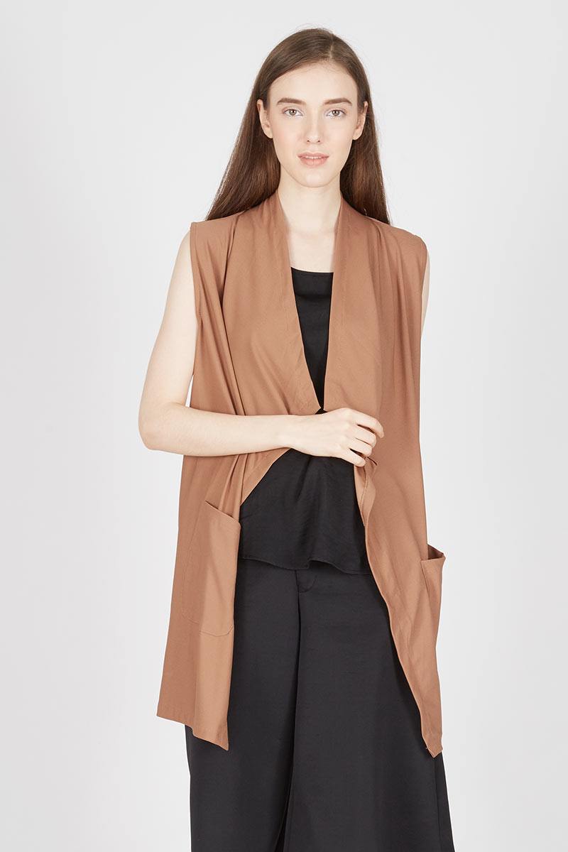 Outer Layer Poly Crepe in Brown