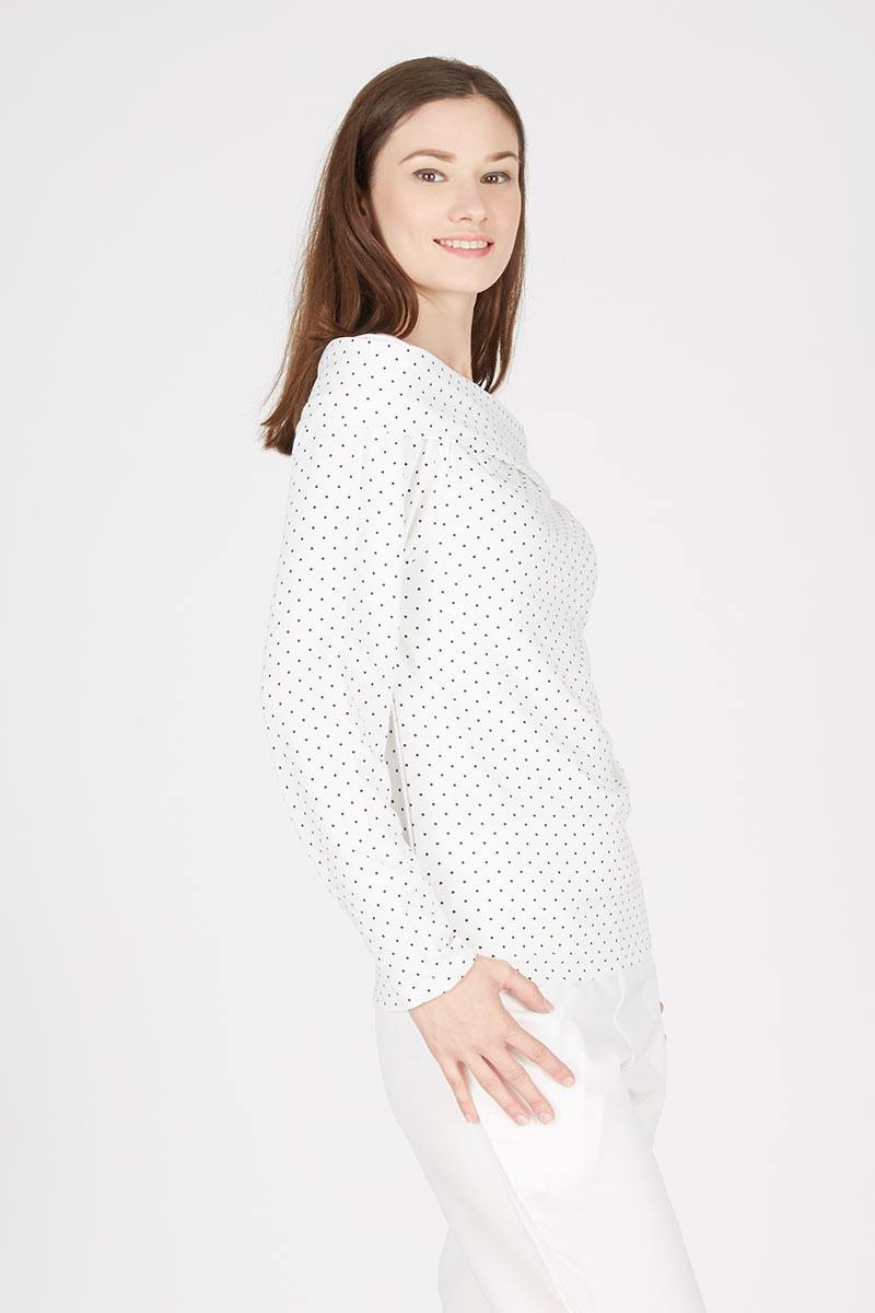 Irlina Off White Polka Blouse