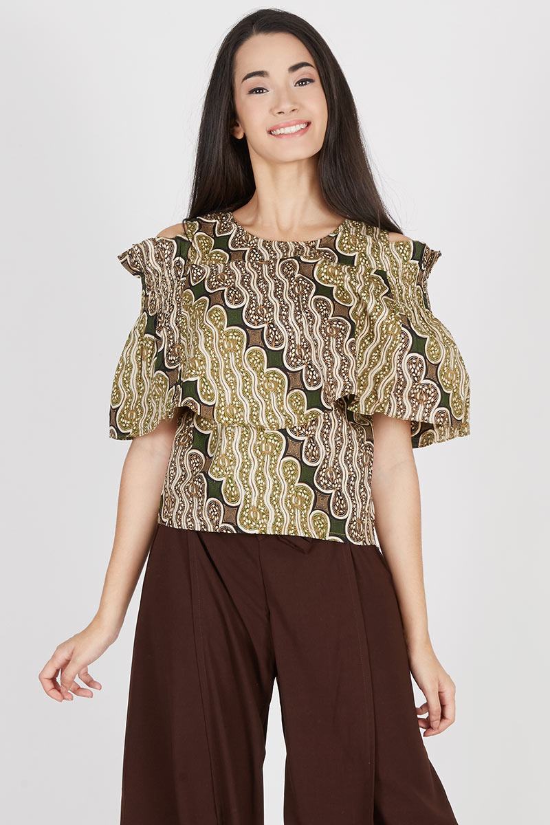 Tarie Batik top In Green