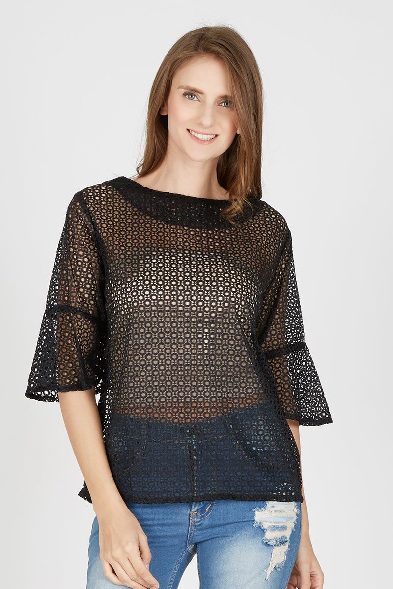 Lace Top in Black