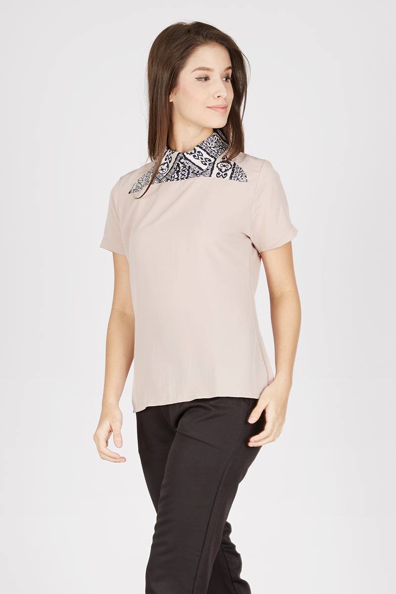 Chillie Collar Blouse in Brown
