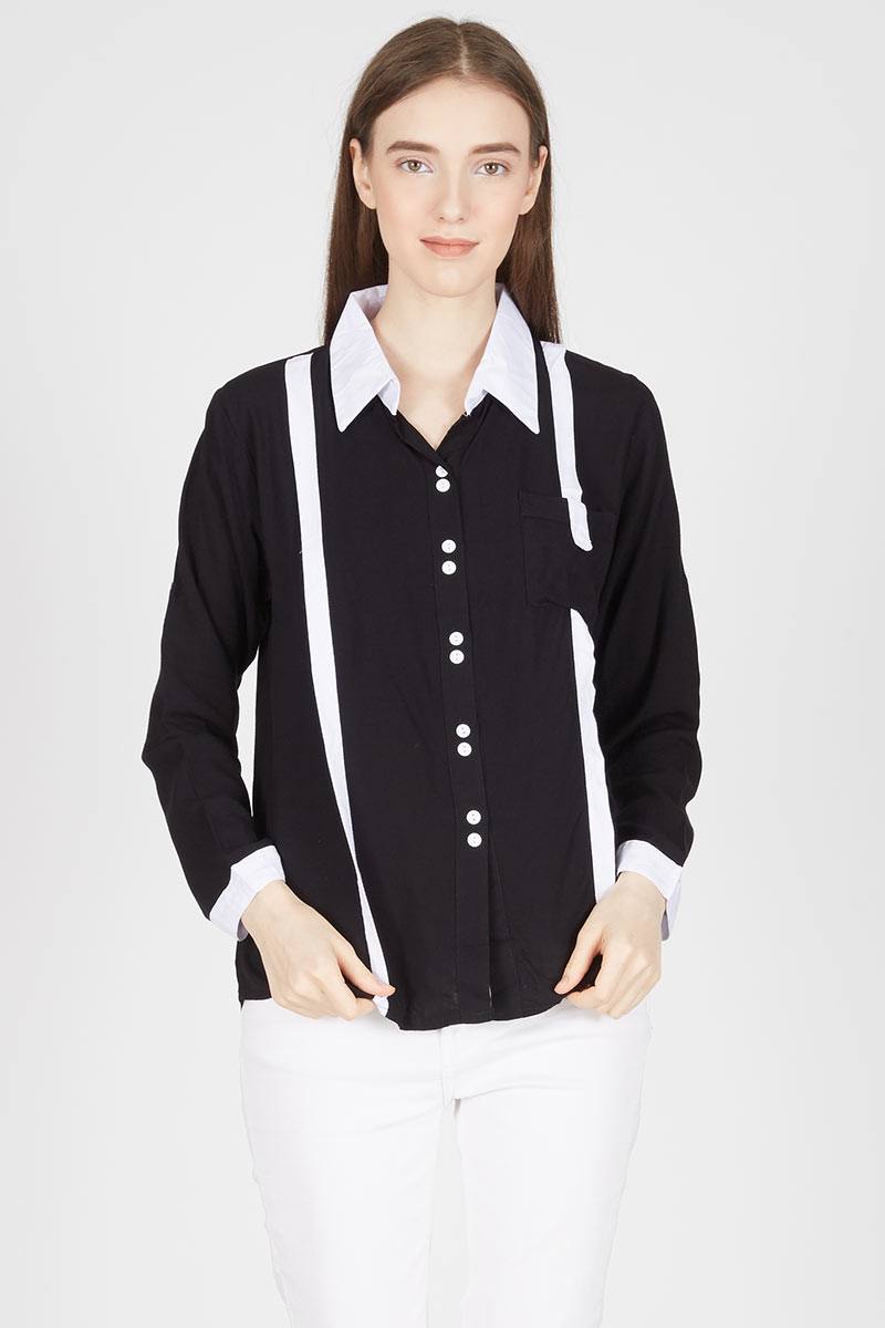 Basic Rayon Shirt in Black