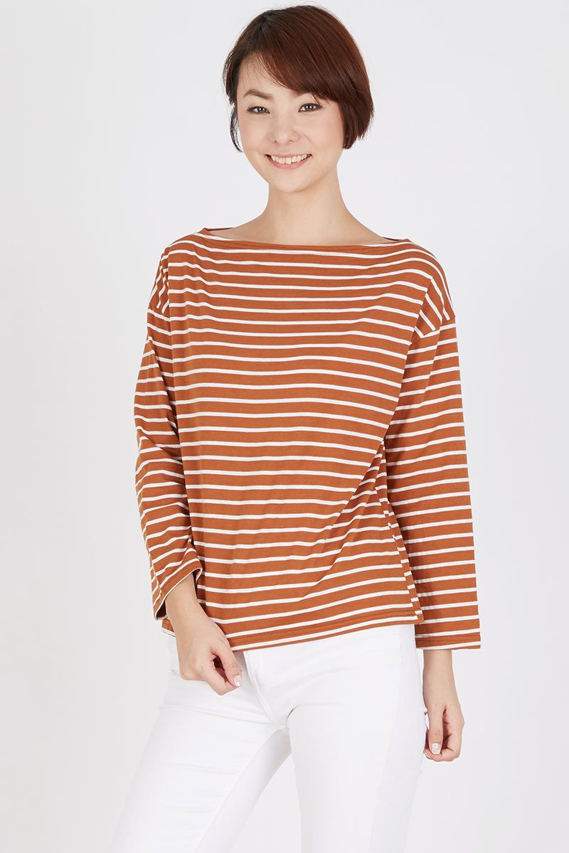 STRIPED WIDE NECK TOP