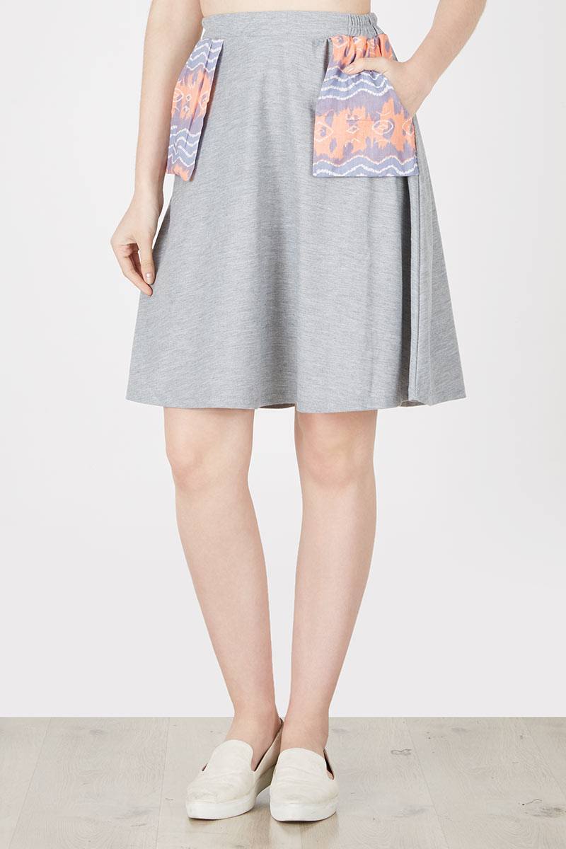 Revalina Batik Skirt Gray
