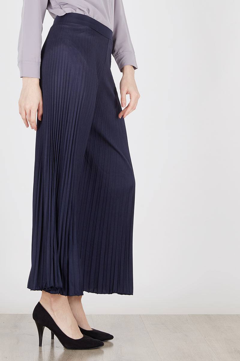 Basic Pleated Cullotes Navy