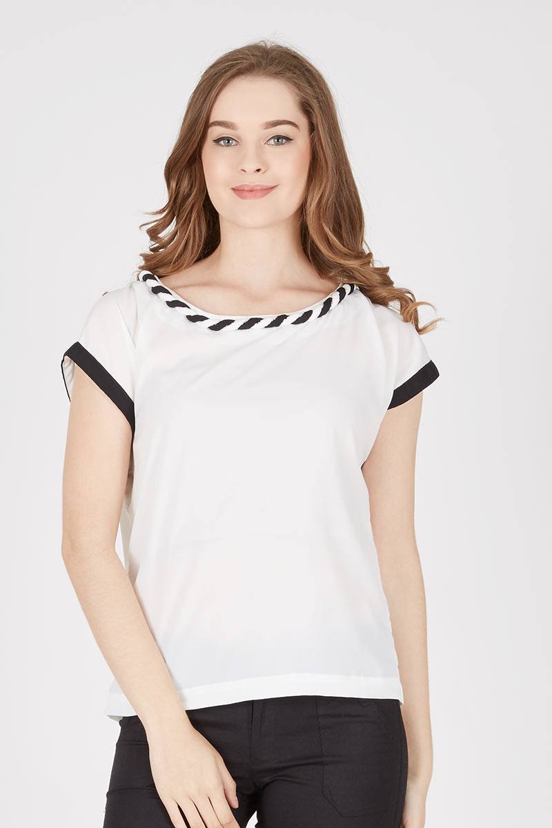 Twisted Contrast Top