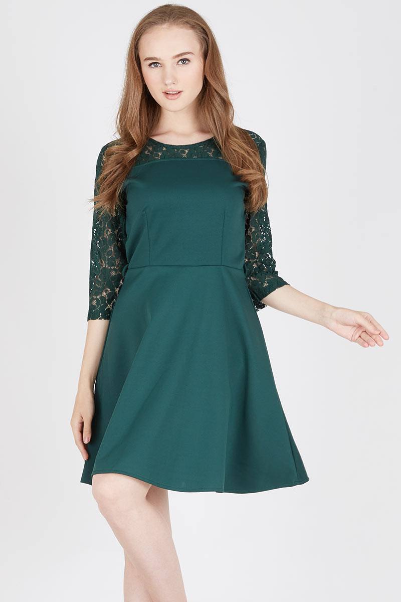 Fulla Lace Dress in Green