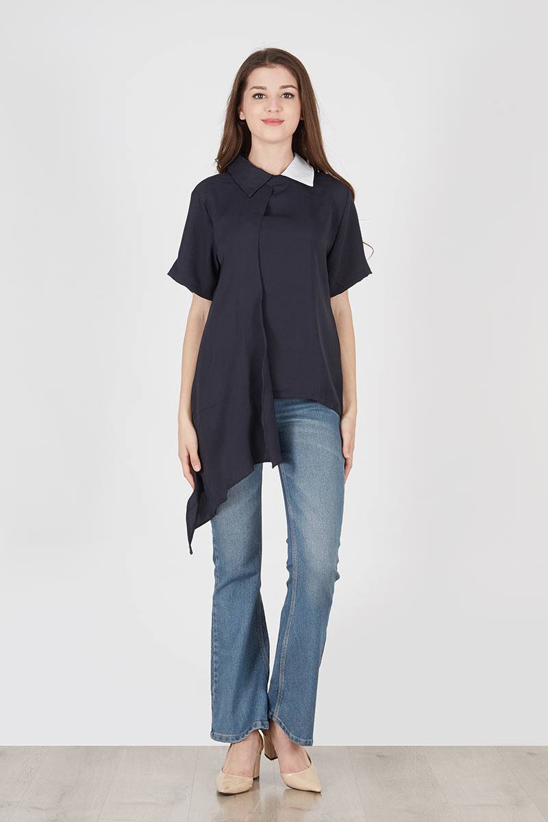 Slayer Short sleeve Blouse Navy