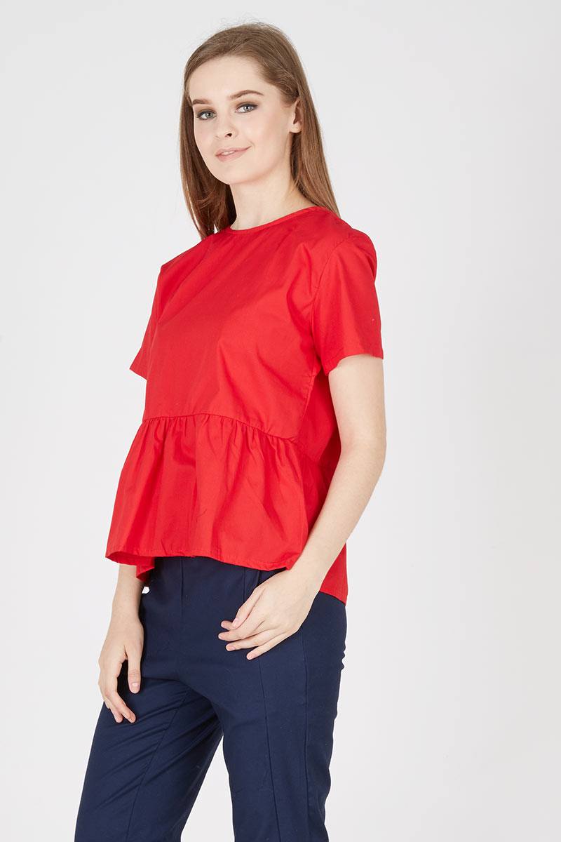 KELLY RIBBON TOP IN RED