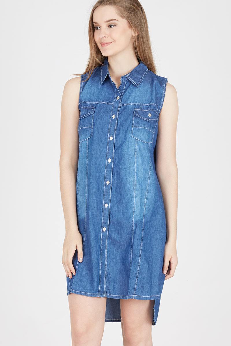 DRESS DENIM SLEEVELESS