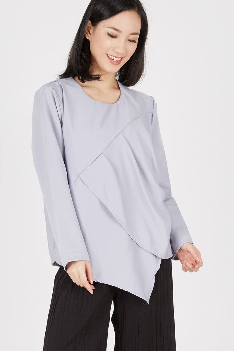 Gaily Plain Blouse In Grey