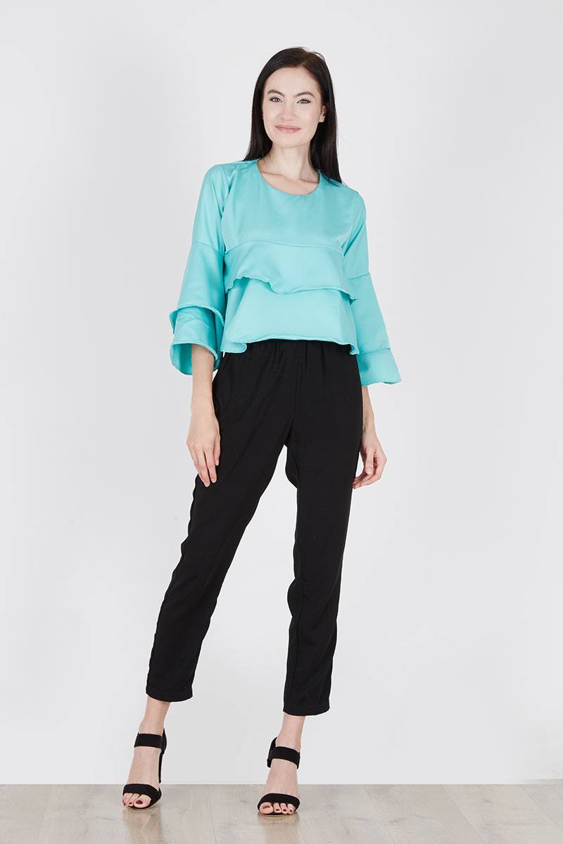 Bell Ruffle Blouse in Tosca