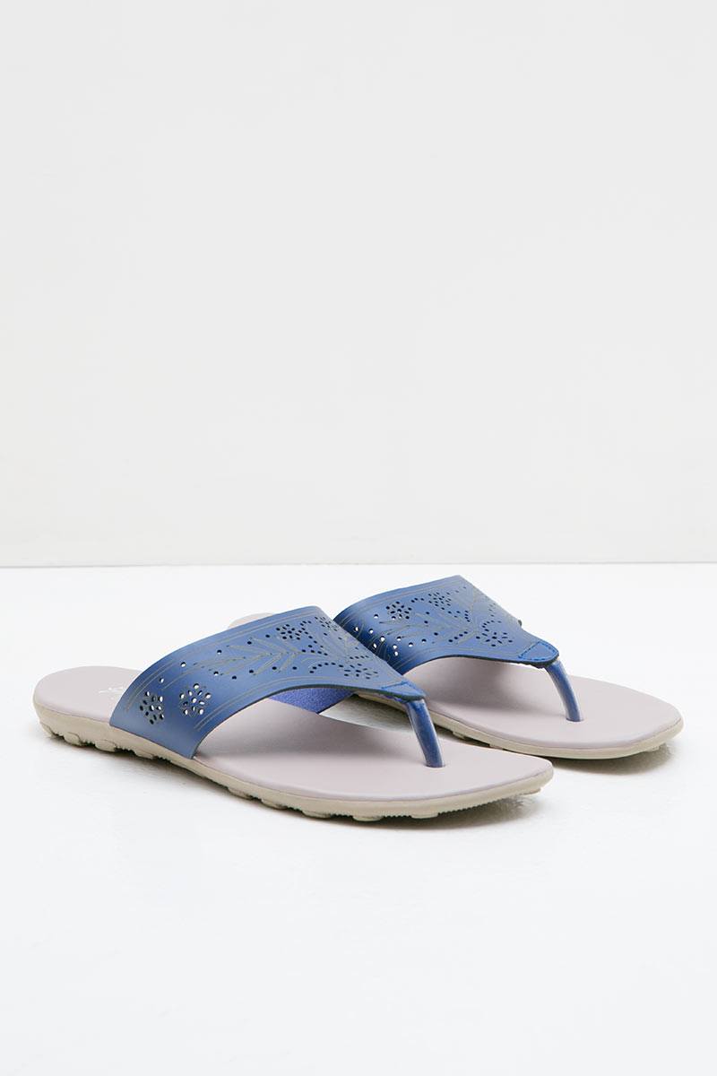 Women Leather 27336 Wedges Sandals Blue