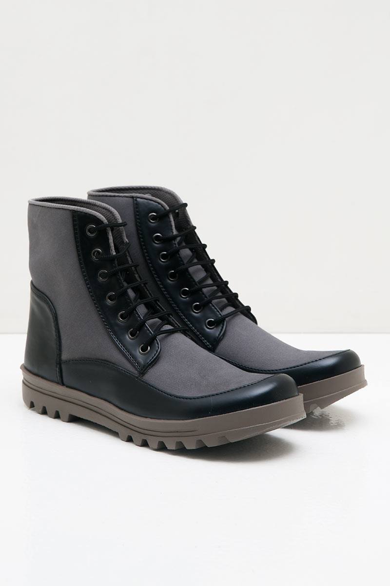 Women Leather 4013 Boots Shoes Grey Black