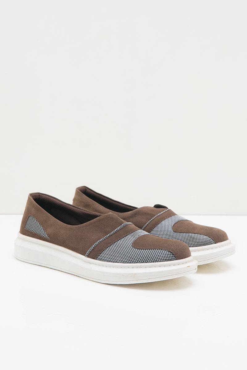 Women Suede 43168 Casual Shoes Brown
