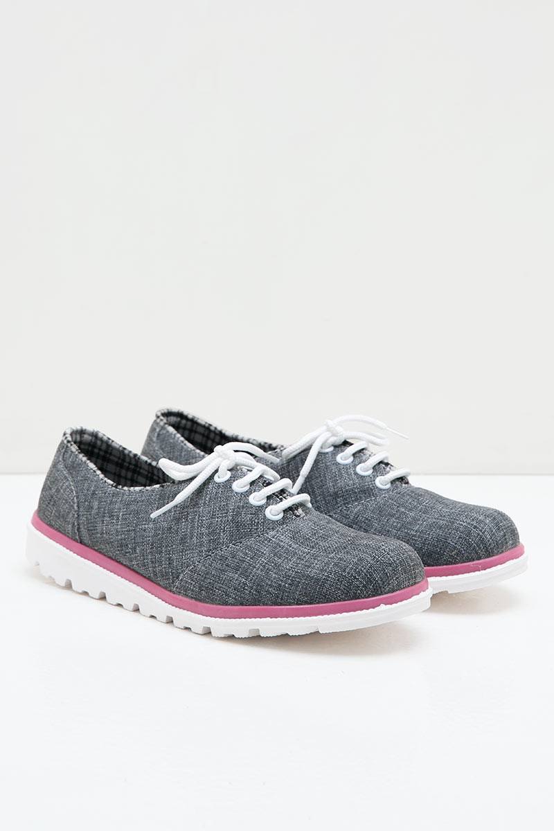 Women Canvas 43176 Casual Shoes Grey