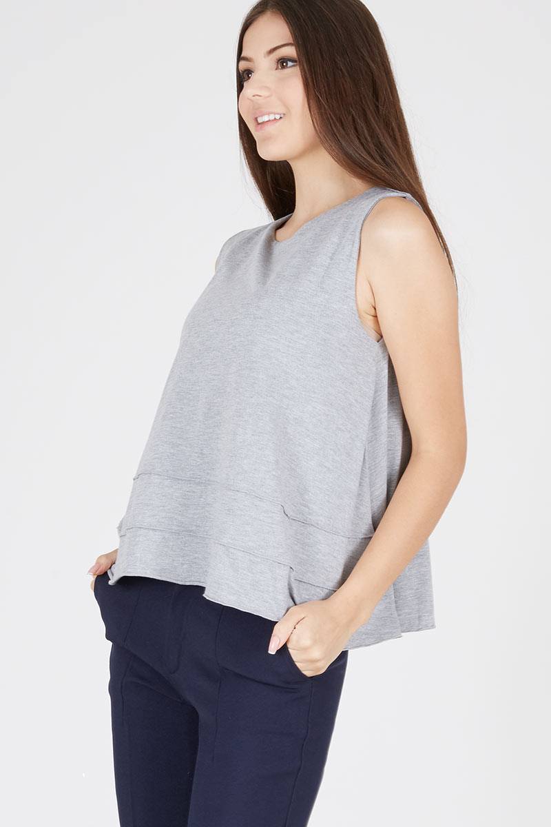 Izumi Tops Wringkle Gray